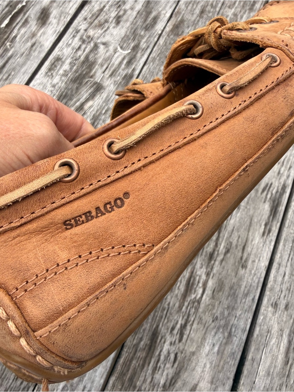 Sebago Men's Leather Boat Shoes in Light Brown